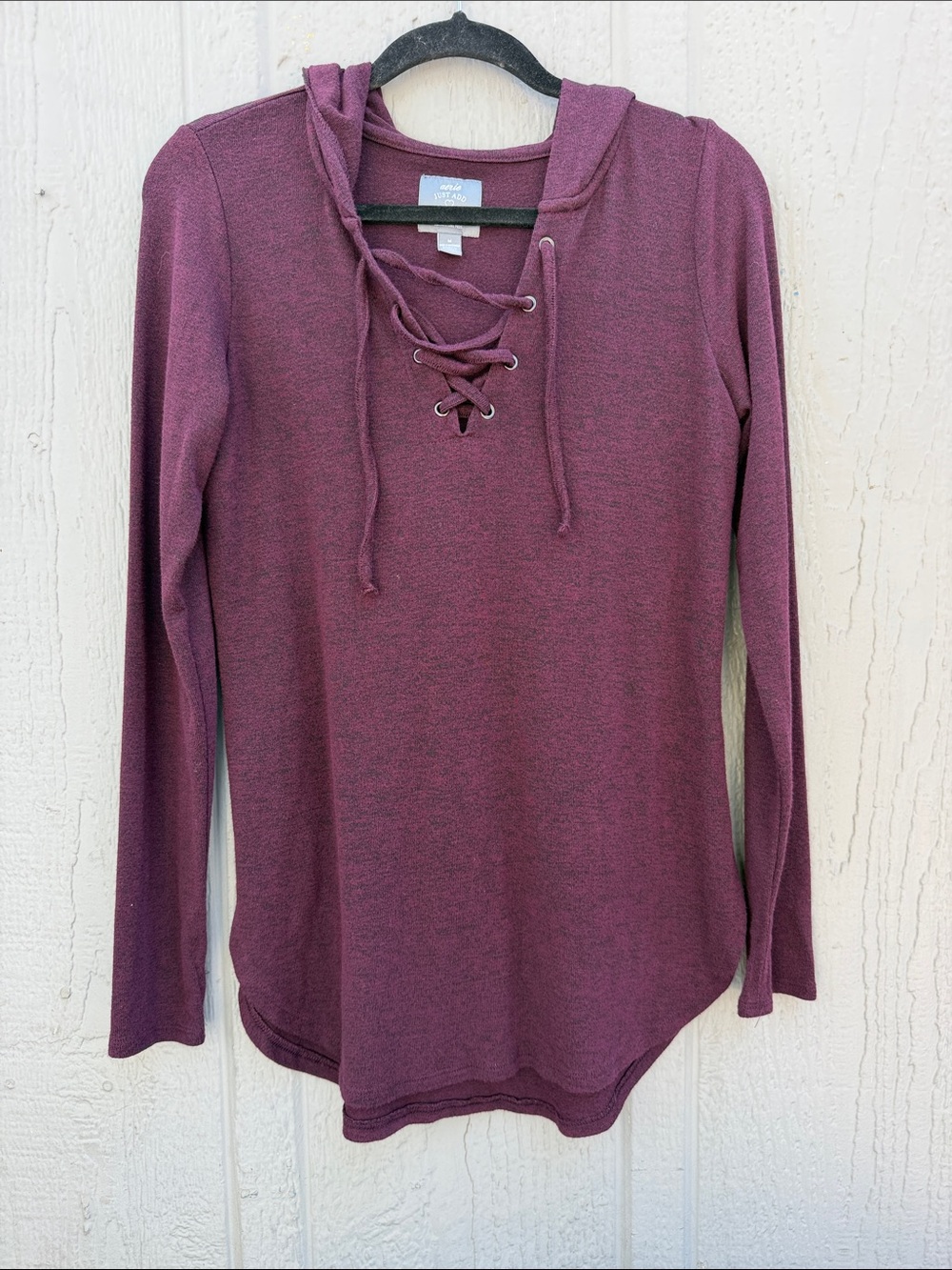 Aerie Women's Lace-Up Hooded Long-Sleeve Sweater Size: M